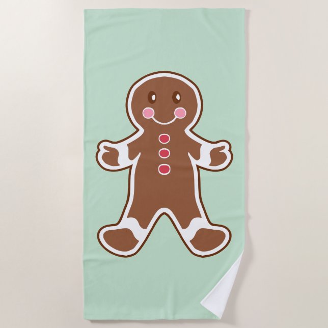 Serviette De Plage Grand torchon cadeau en forme de biscuit de Noël (Devant)