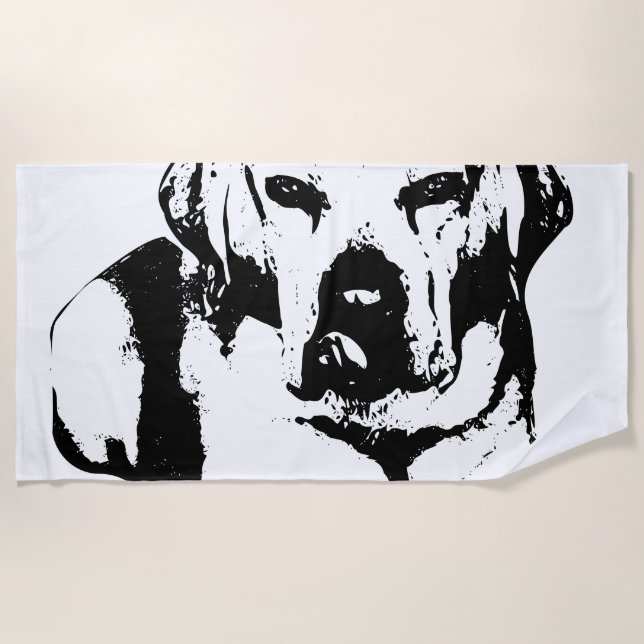 Serviette De Plage Grande Silhouette, âme loyale (Devant)