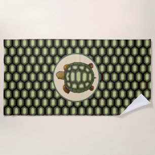 Serviette De Plage Grande Tortue et Écaille de Tortue