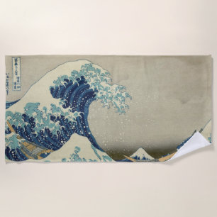 Serviette De Plage Grande vague au large de la côte de Kanagawa par H