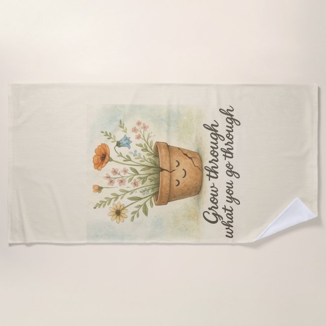Serviette De Plage Grandir à travers ce que vous traversez (Devant)
