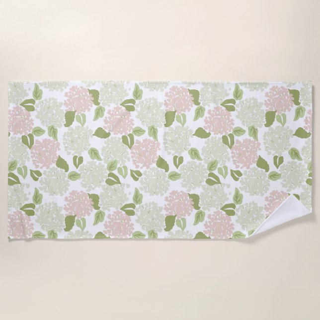 Serviette De Plage Grandmillenial hydrangea preppy floral joli (Devant)