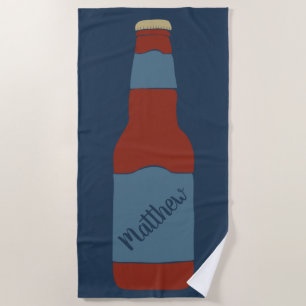 Serviette De Plage Graphique de bouteille de bière personnalisée