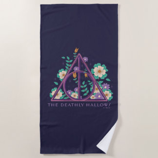 Serviette De Plage Graphique des reliques de la mort florales