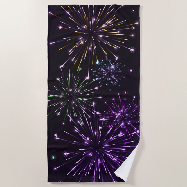 Serviette De Plage Graphique d'explosions Firework (Devant)