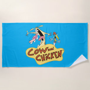 Serviette De Plage Graphique du logo de la vache et du poulet