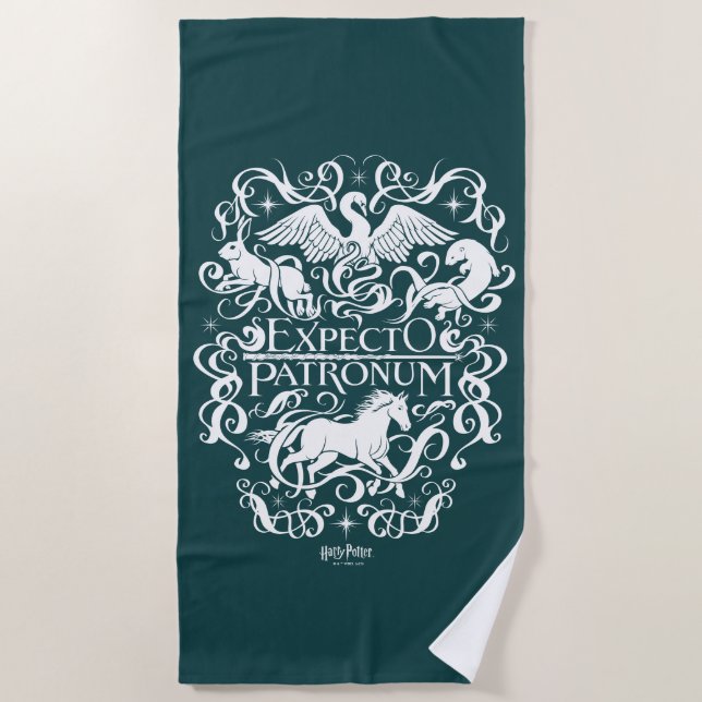 Serviette De Plage Graphique Filigree de Patronum d'Expecto (Devant)