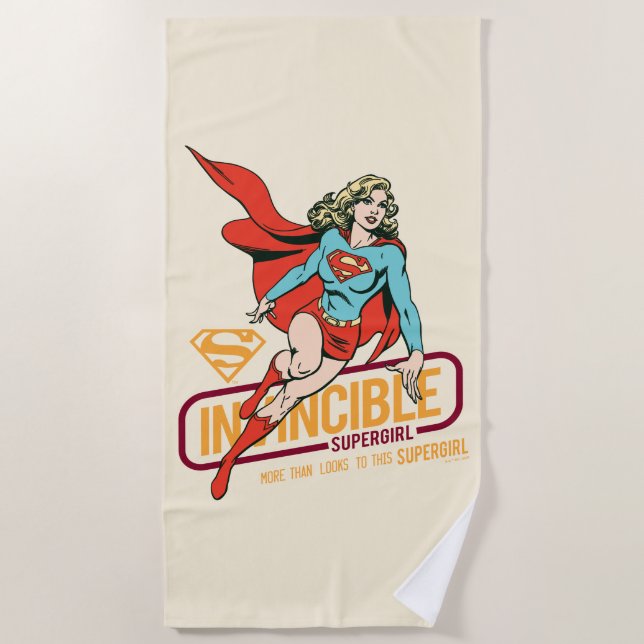 Serviette De Plage Graphique rétro-invincible Supergirl (Devant)