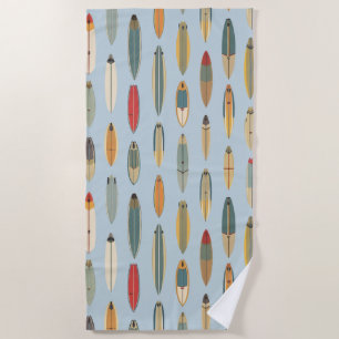 Serviette De Plage Graphisme de planche de surf Surf Life Retro Coast