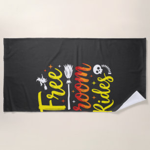 Serviette De Plage Graphisme de sorcière de manèges de balai gratuits