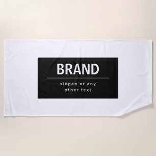 Serviette De Plage Gras Marque moderne ou nom commercial Noir et bl