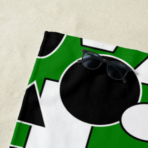 Serviette De Plage Green Bauhaus Collage