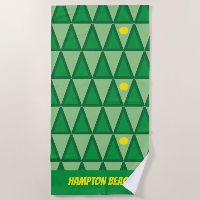 Serviette De Plage Green Beach Towel Nom de plage Customisé (Devant)