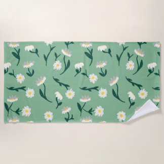 Serviette de plage Green Daisy