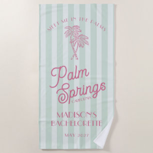 Serviette De Plage Green Palm Spring Pastel Beach Bachelorte Party