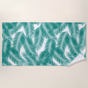 Serviette De Plage Green Tropical Palm Feuille Motif