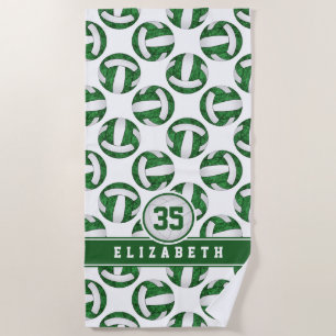 Serviette De Plage green white volleball filles équipe sports