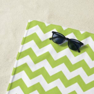Serviette De Plage Green Zigzag, Green Chevron, Motif géométrique