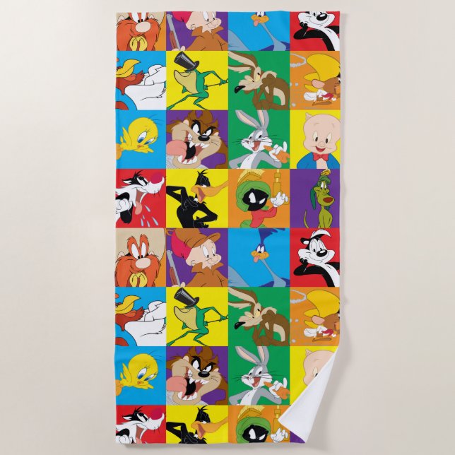 Serviette De Plage Grille de caractères LOONEY TUNES™ (Devant)