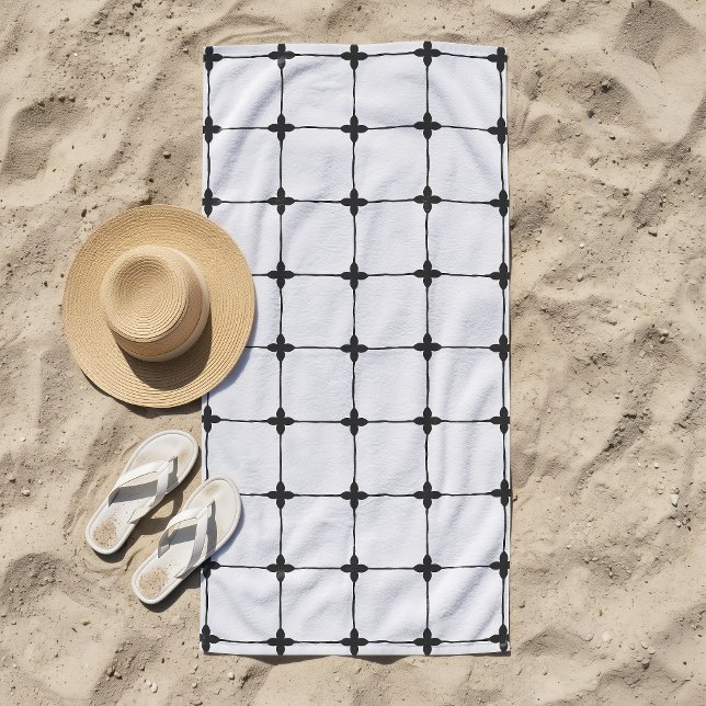 Serviette De Plage Grille Naturelle Blanc Cassé (Créateur téléchargé)