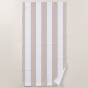 Serviette De Plage Grilles Verticales Bbeige Et Blanc Gratté