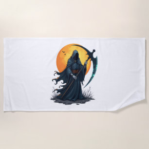 Serviette De Plage Grim Reaper avec Scythe - Scandale Chemise Hallowe