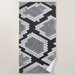 Serviette De Plage Gris Motif de serpent