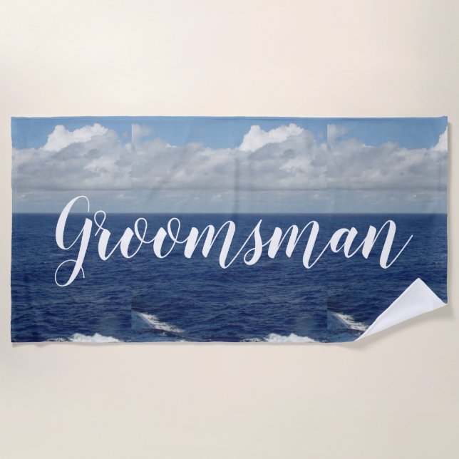 Serviette De Plage Groomsman Ocean Waves Beach Towne (Devant)