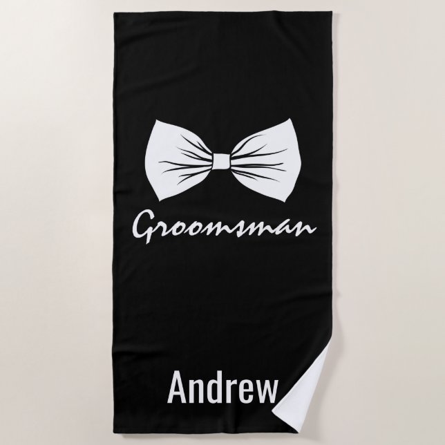 Serviette De Plage Groomsman personnalisé (Devant)