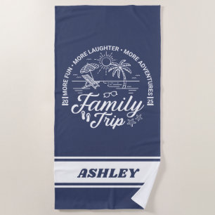 Serviette De Plage Groupe de voyage familial personnalisé Vacances pl