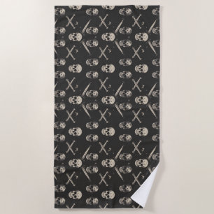 Serviette De Plage Grunge Pirate Skuls Motif