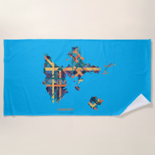 Serviette De Plage Guadeloupe Carte Beach Towel