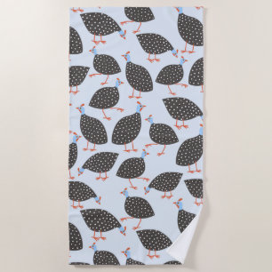 Serviette De Plage Guinée Fowl mignon Motif d'oiseaux