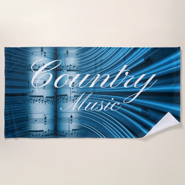 Serviette De Plage Guitare musicale country moderne (Devant)