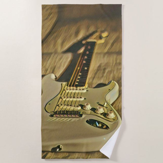 Serviette De Plage Guitariste Birthday (Devant)
