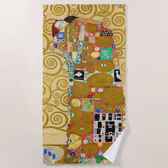 Serviette De Plage Gustav Klimt Exécution Nouveau Couple (Devant)