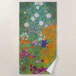 Serviette De Plage Gustav Klimt - Jardin des fleurs<br><div class="desc">Jardin aux fleurs - Gustav Klimt en 1905-1907</div>