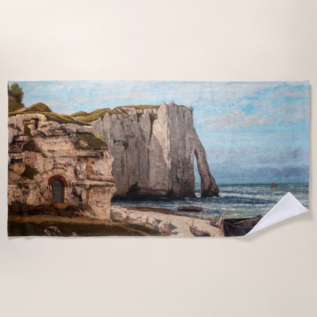 Serviette De Plage Gustave Courbet - Falaises à Etretat après la temp (Devant)