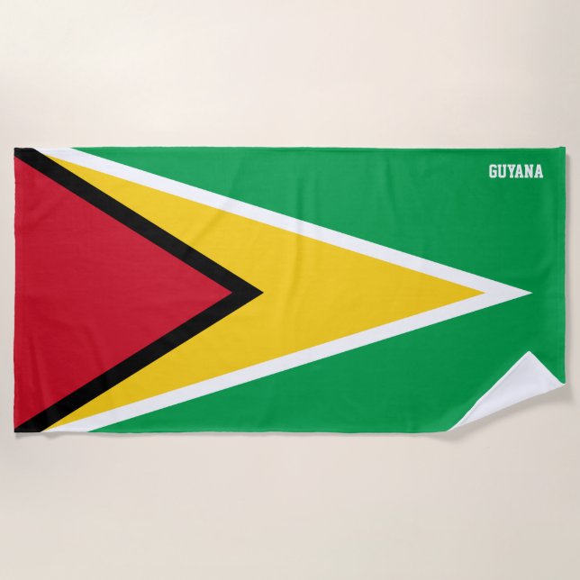 Serviette De Plage Guyana Drapeau Splendide patriotique (Devant)
