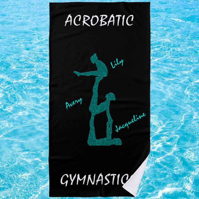Serviette de plage Gymnastique acrobatique avec ju (Créateur téléchargé)