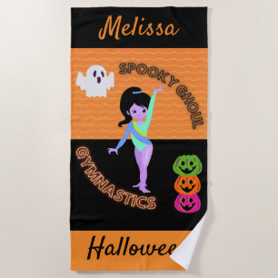 Serviette De Plage Gymnastique de monstre de fouille spéctral Hallowe
