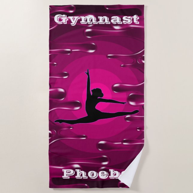 Serviette De Plage Gymnastique Magenta Wet Paint (Devant)