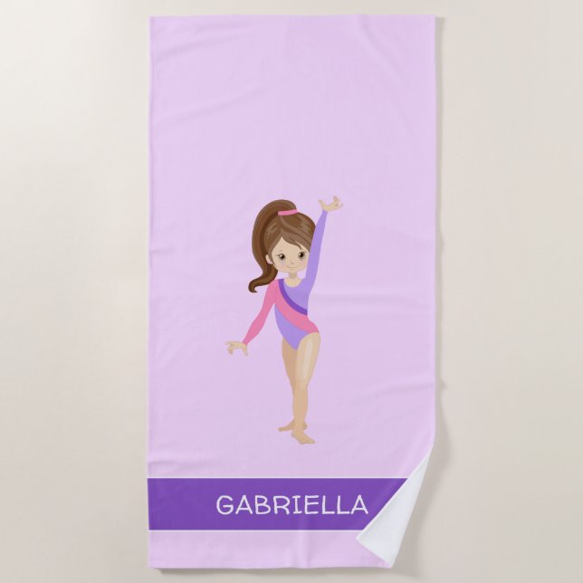 Serviette De Plage Gymnastique personnalisée par pourpre (Devant)
