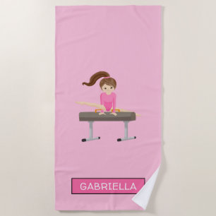 Serviette De Plage Gymnastique personnalisée par rose