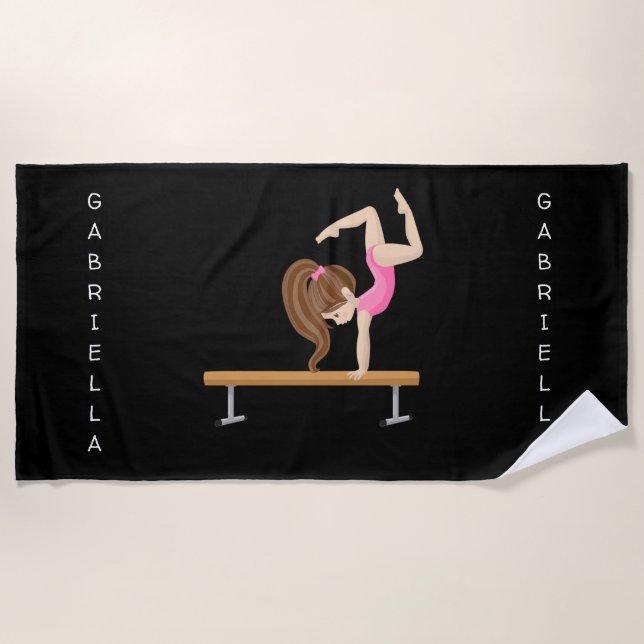 Serviette De Plage Gymnastique personnalisée sur le faisceau (Devant)