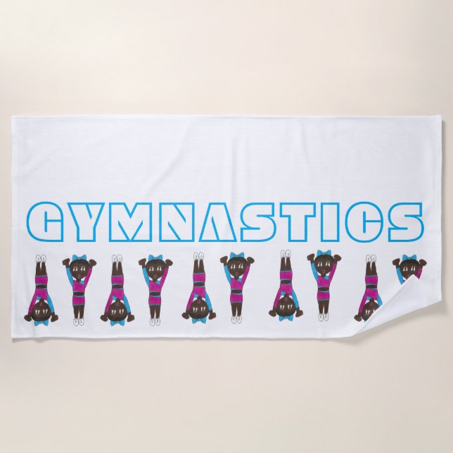Serviette De Plage Gymnastique Tumbling Acrobat Gymnaste Gymnaste Coa (Devant)