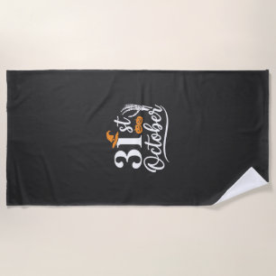 Serviette De Plage Halloween 31 octobre Citrouille Sorcière Chapeau D
