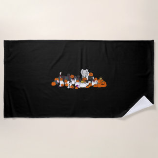 Serviette De Plage Halloween Animaux Et Citrouilles D'Horreur