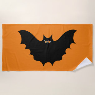 Serviette De Plage Halloween Chauve-Souris Noire