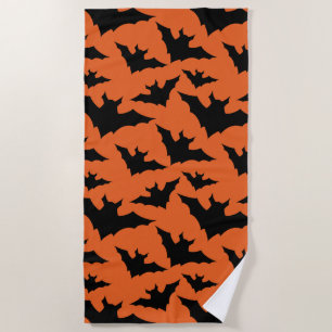 Serviette De Plage Halloween chauves-souris noires orange cool éffray